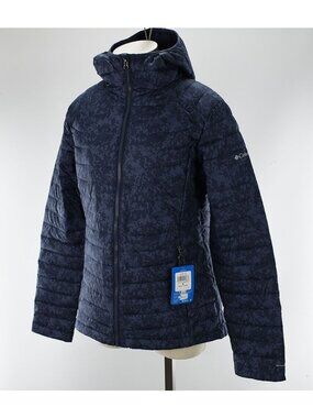 COLUMBIA Dark Blue WHITE OUT II Full Zip Hooded Quilted Jacket MEDIUM NWT